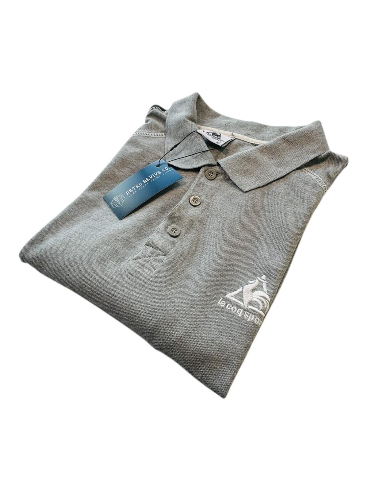 Le Coq Sportif Polo Shirt Men's UK Size XL Grey Short Sleeve