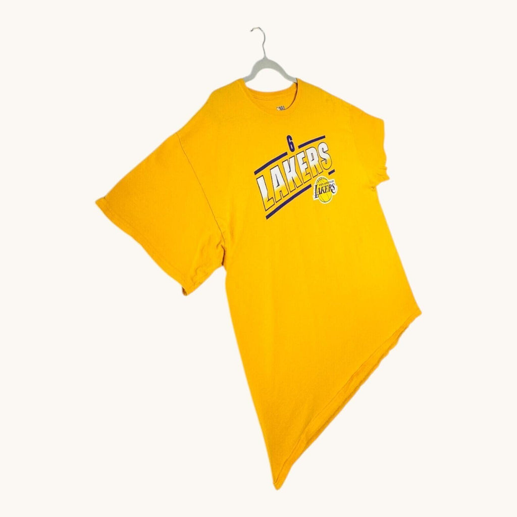 NBA LA Lakers T-Shirt Men's UK Size 2XL Yellow Crew Neck