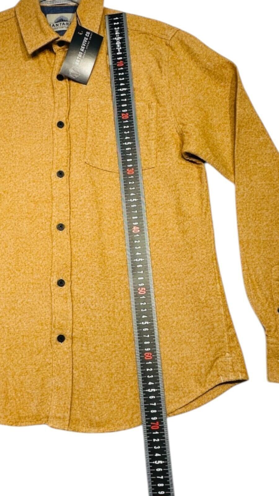 Mantaray Shirt Men's UK Size S Yellow Flannel Pocket