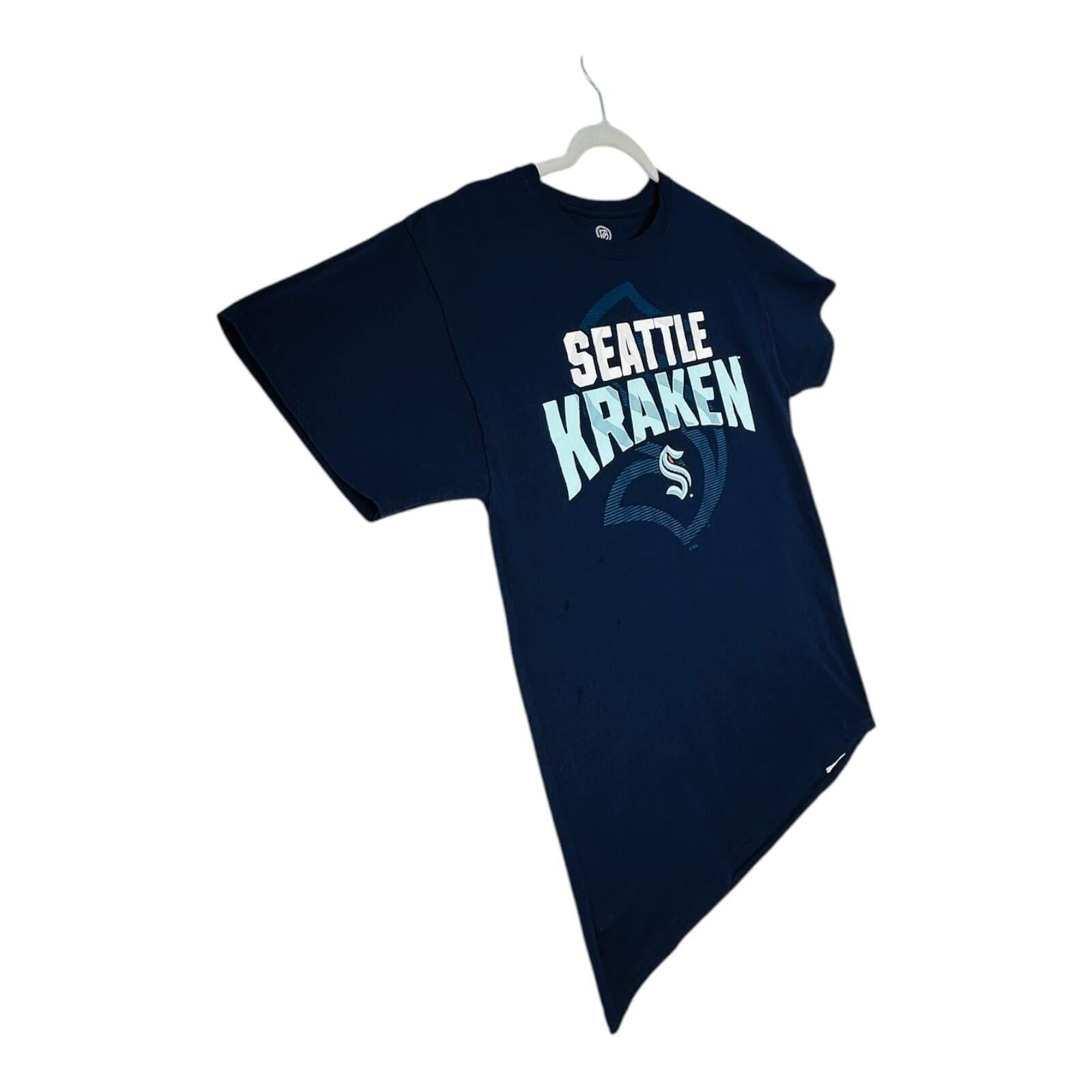 NHL Seattle Kraken T-Shirt Men's Uk Size M Blue Crew Neck