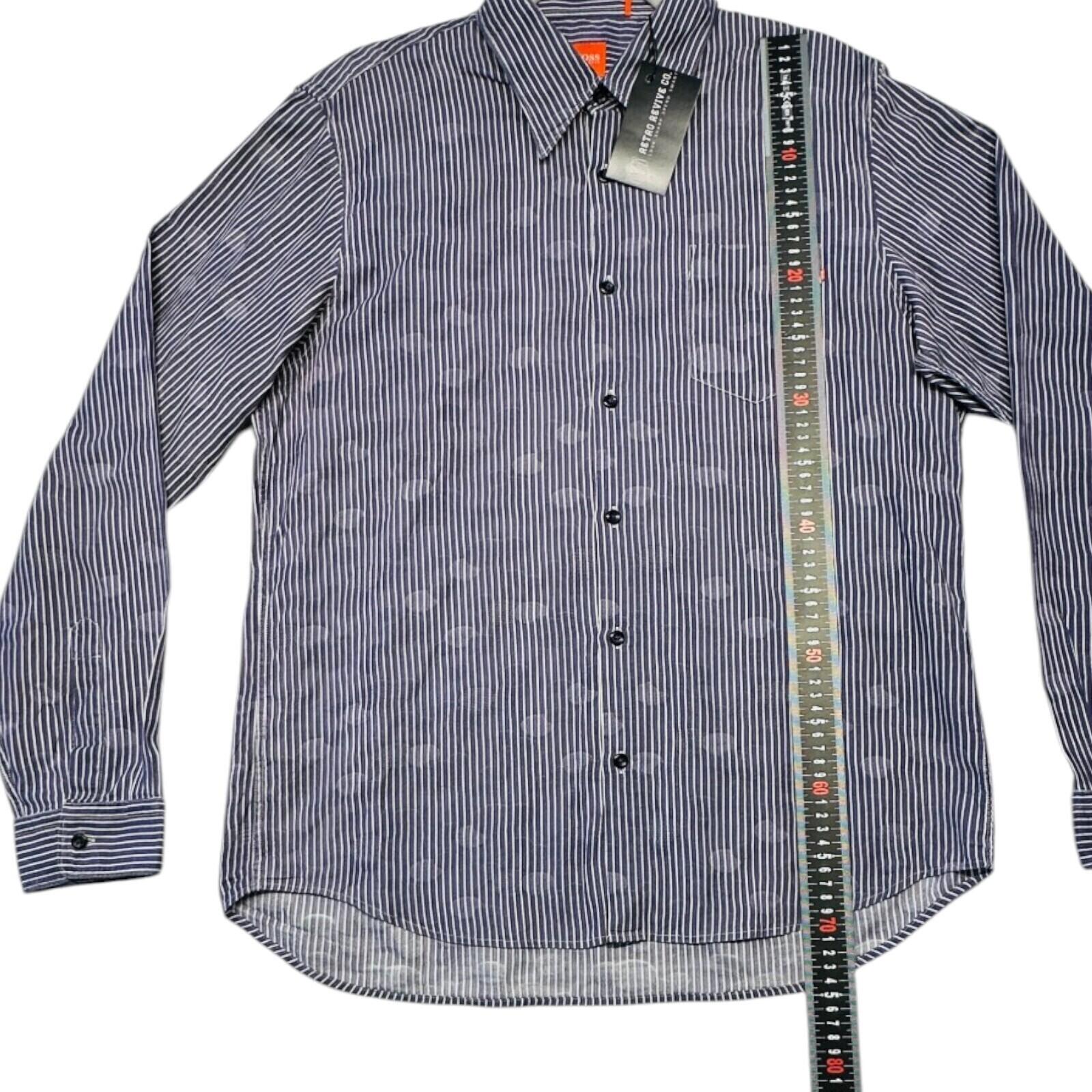 Hugo Boss Shirt Men's UK Size L Blue Stripe Designer