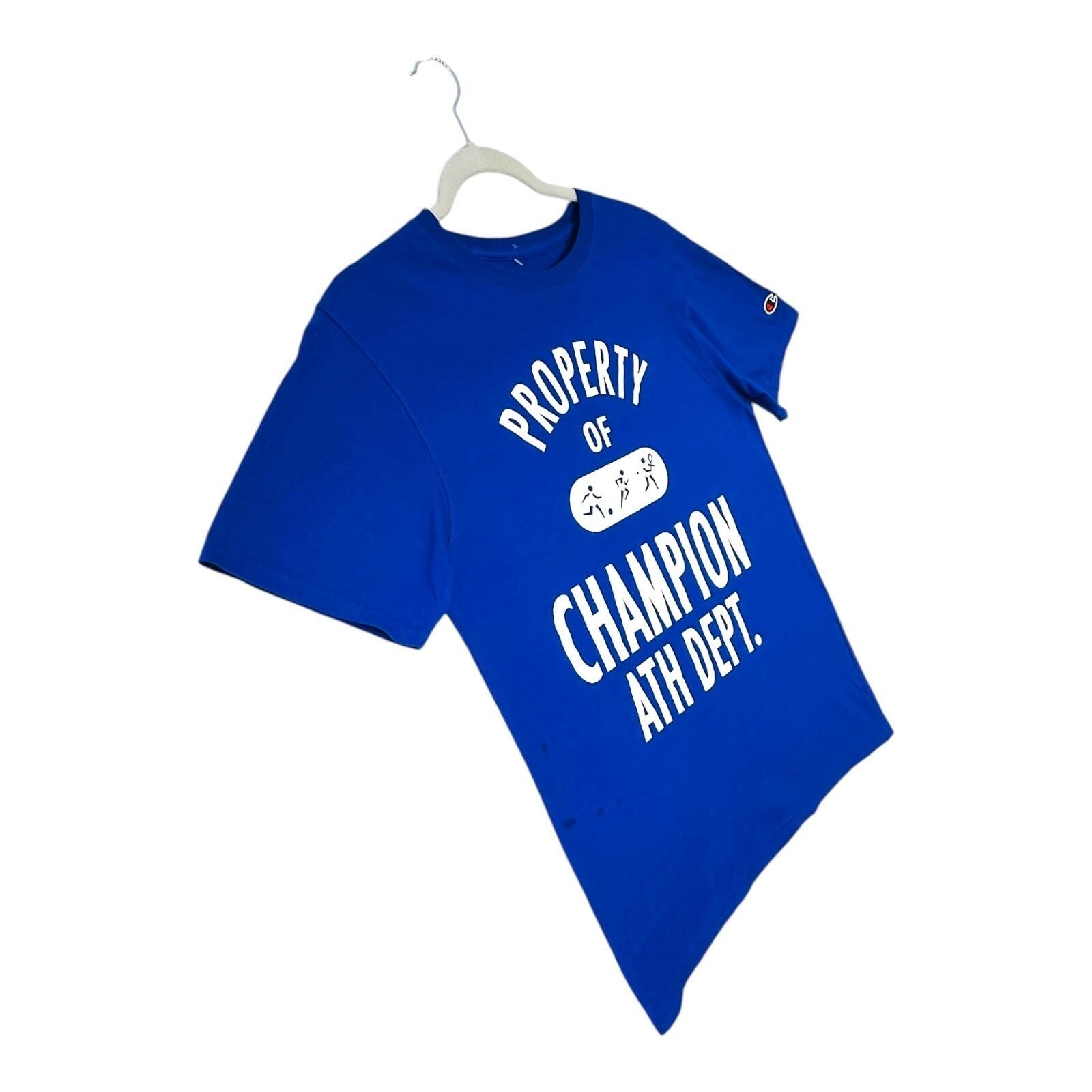 Champion Ath Dept. T-Shirt Men's UK Size S Blue Short Sleeve