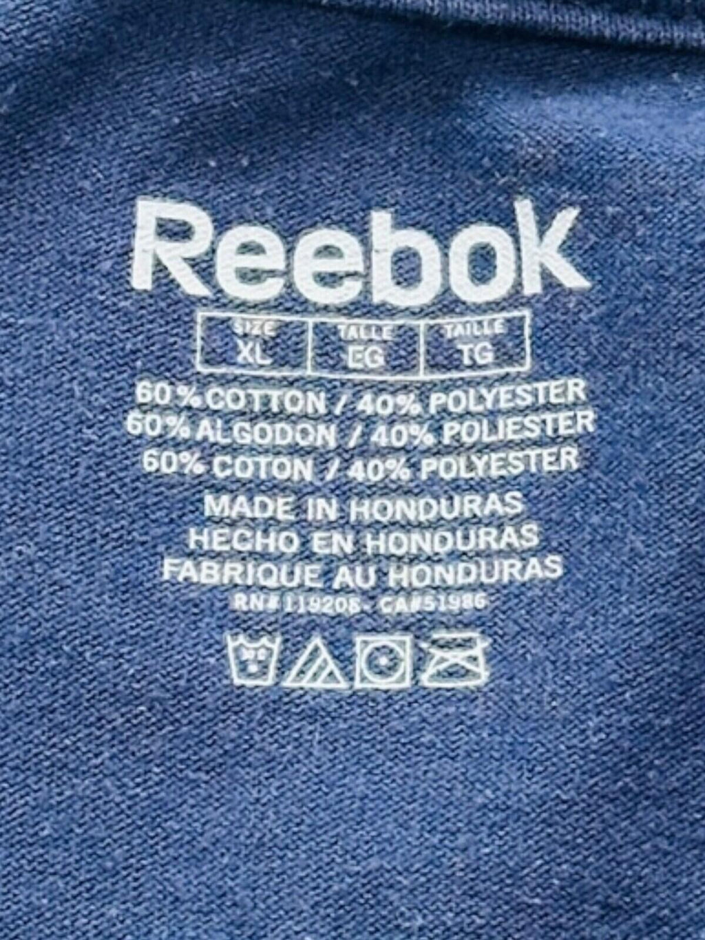 Reebok Patriots T-Shirt Men's UK Size XL Blue Short Sleeve