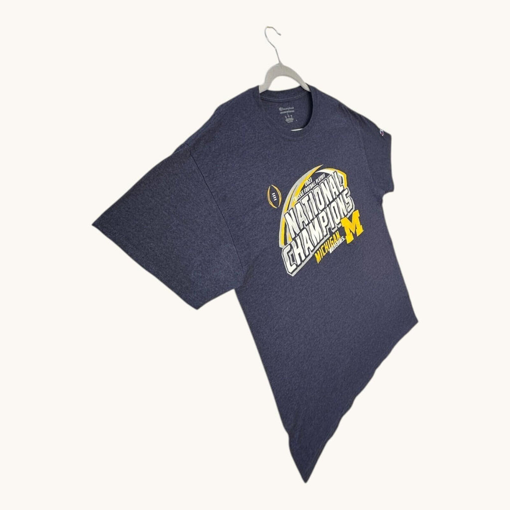 Champion Michigan Wolverines T-Shirt Men's UK Size L Grey