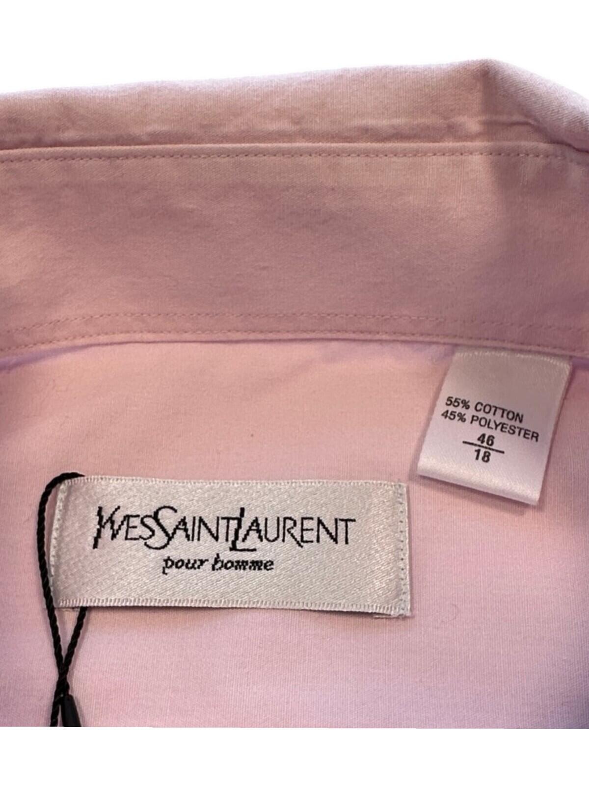 Yves Saint Laurent Shirt Men's UK Size 2XL Pink French Cuff