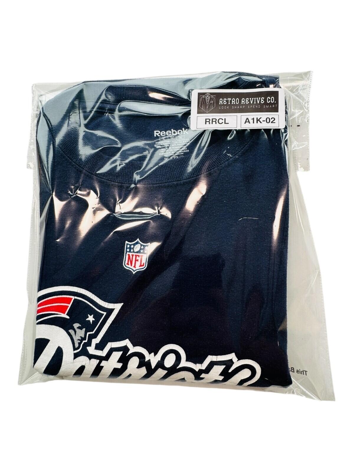 Reebok Patriots T-Shirt Men's UK Size XL Blue Short Sleeve