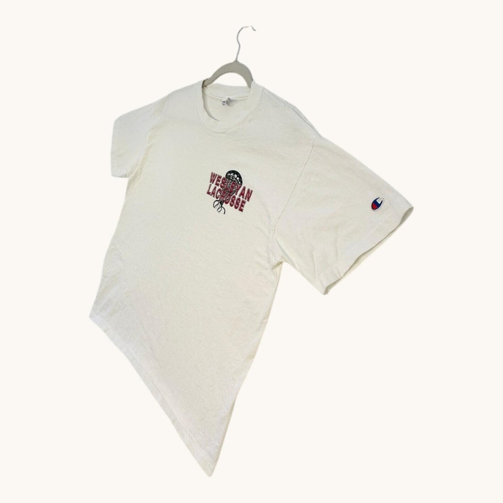Champion Wesleyan Lacrosse T-Shirt Men's UK Size L White