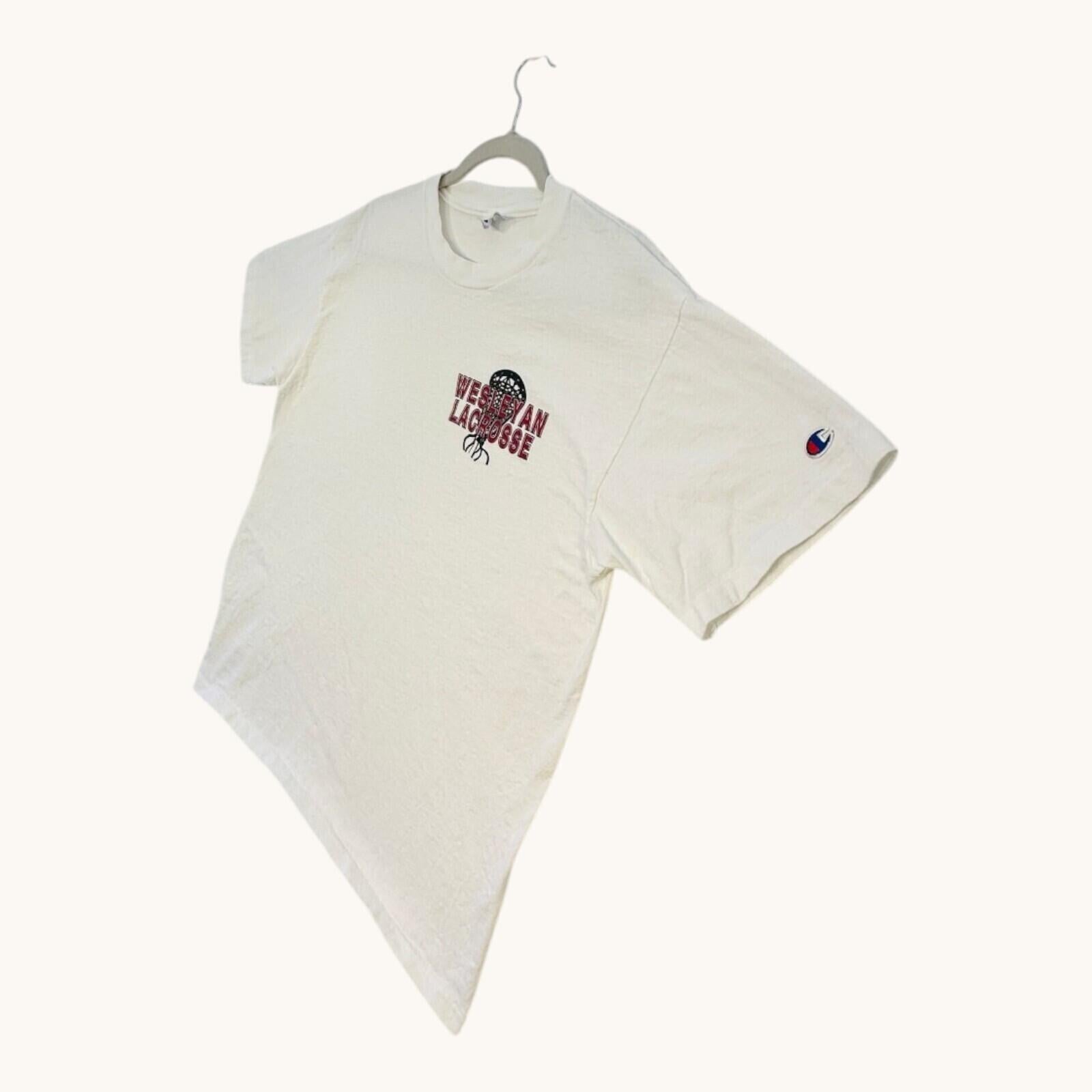 Champion Wesleyan Lacrosse T-Shirt Men's UK Size L White