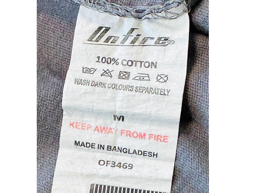 Onfire T-Shirt Men's UK Size M Grey Graphic Print