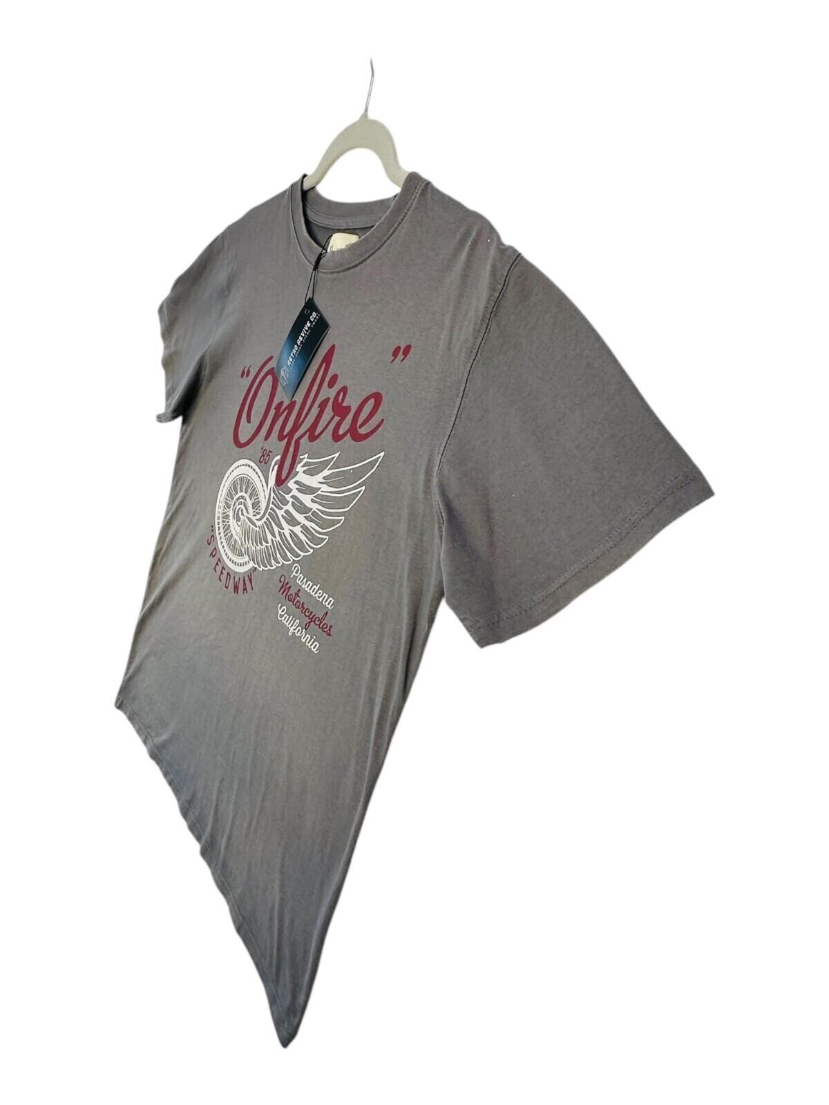 Onfire T-Shirt Men's UK Size M Grey Graphic Print