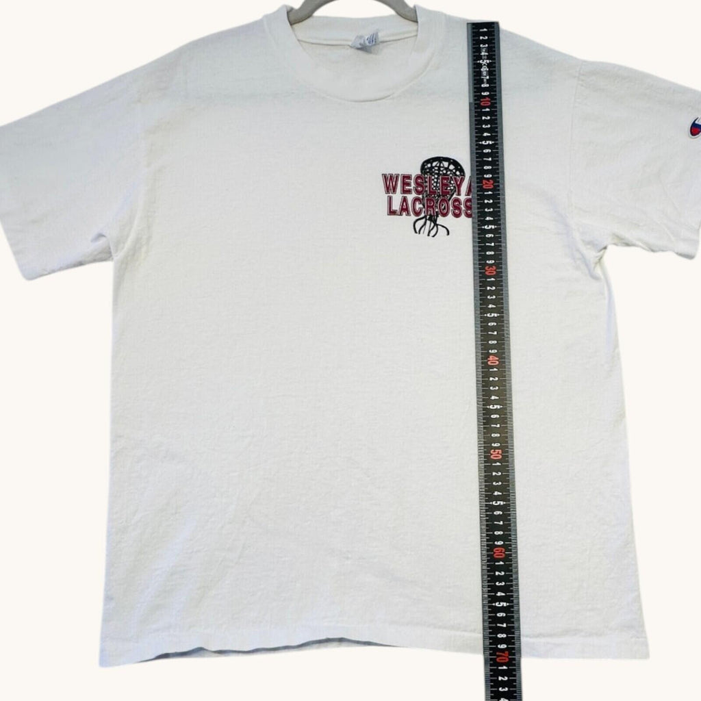Champion Wesleyan Lacrosse T-Shirt Men's UK Size L White