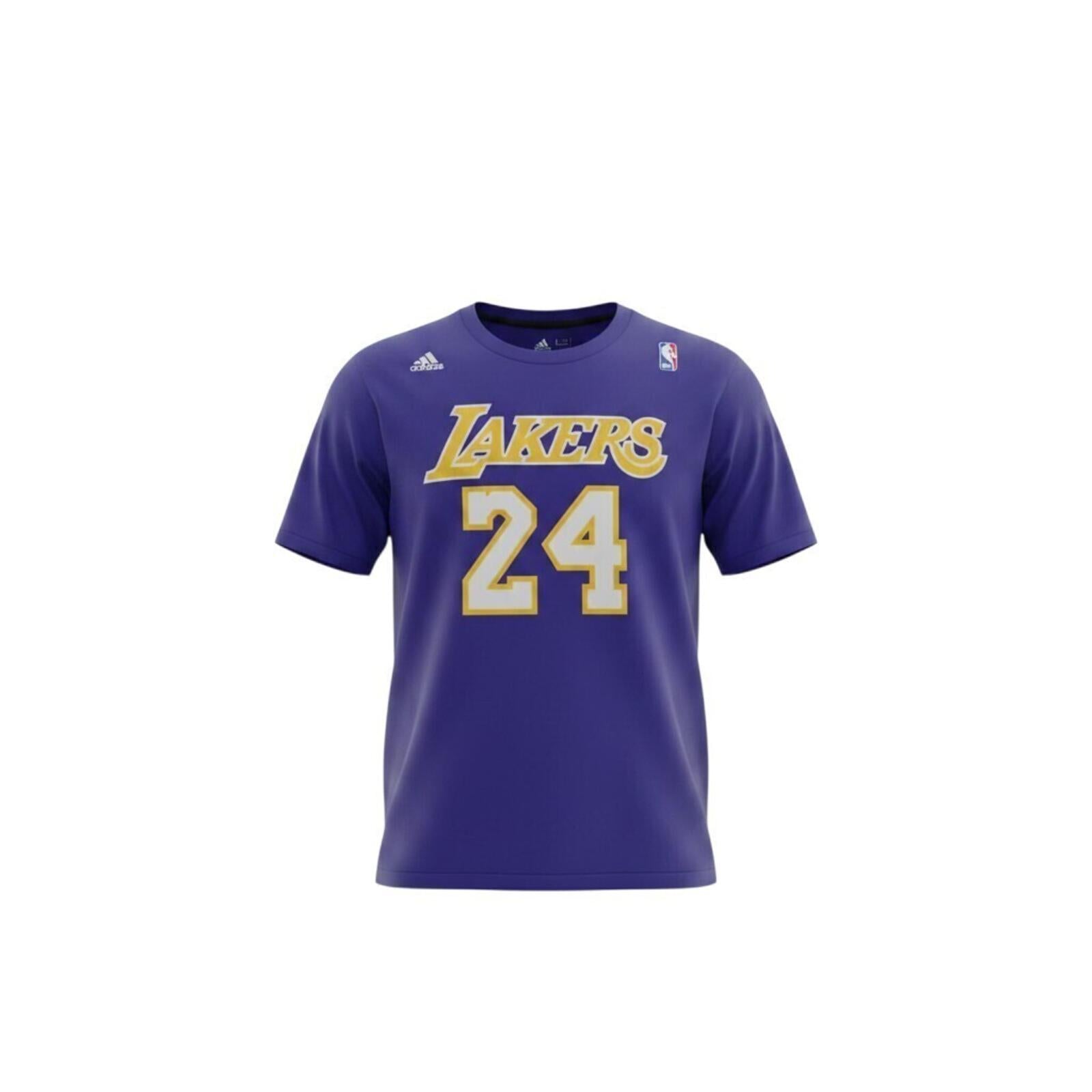 Adidas Lakers T-Shirt Men's UK Size L Purple Graphic Print