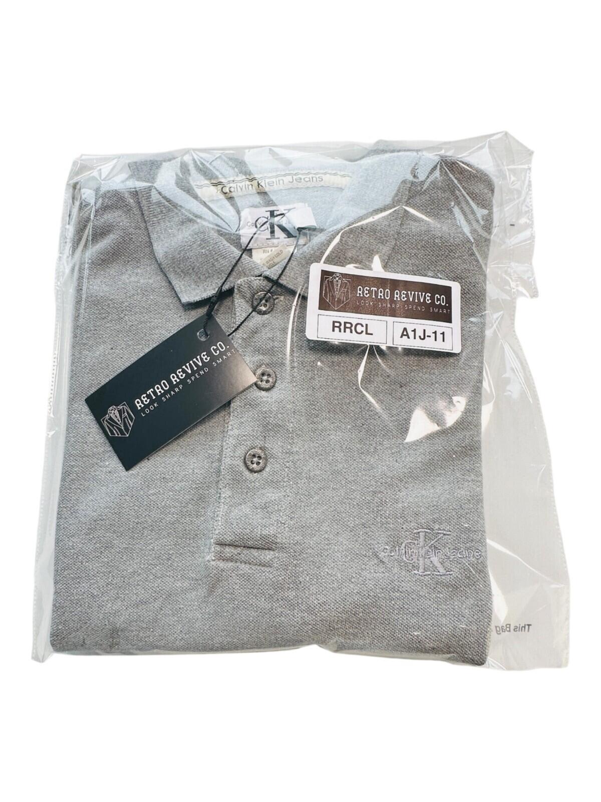 Calvin Klein Jeans Polo Shirt Men's UK Size M Grey