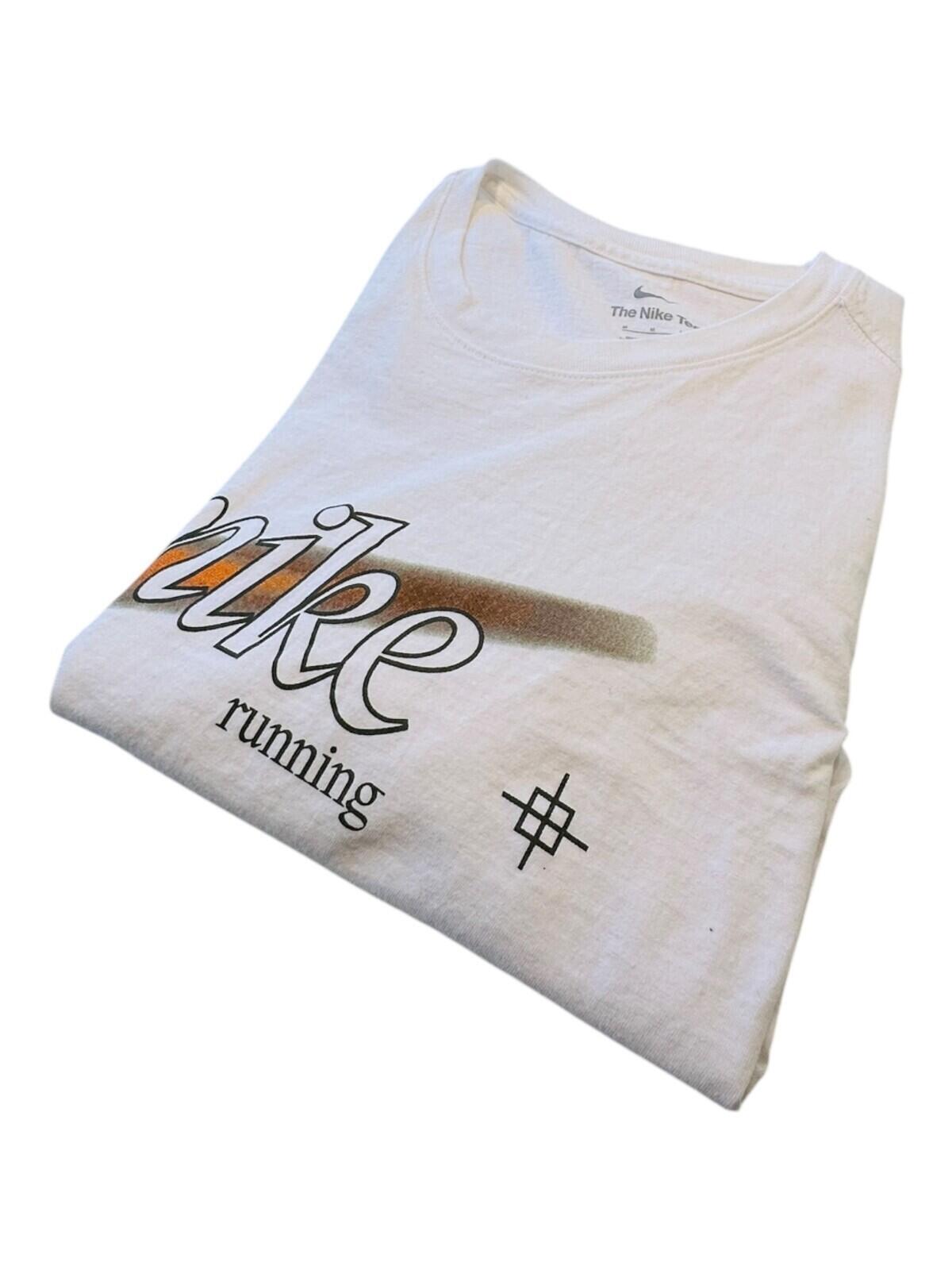 Nike Running T-Shirt Men's UK Size M White Graphic Print