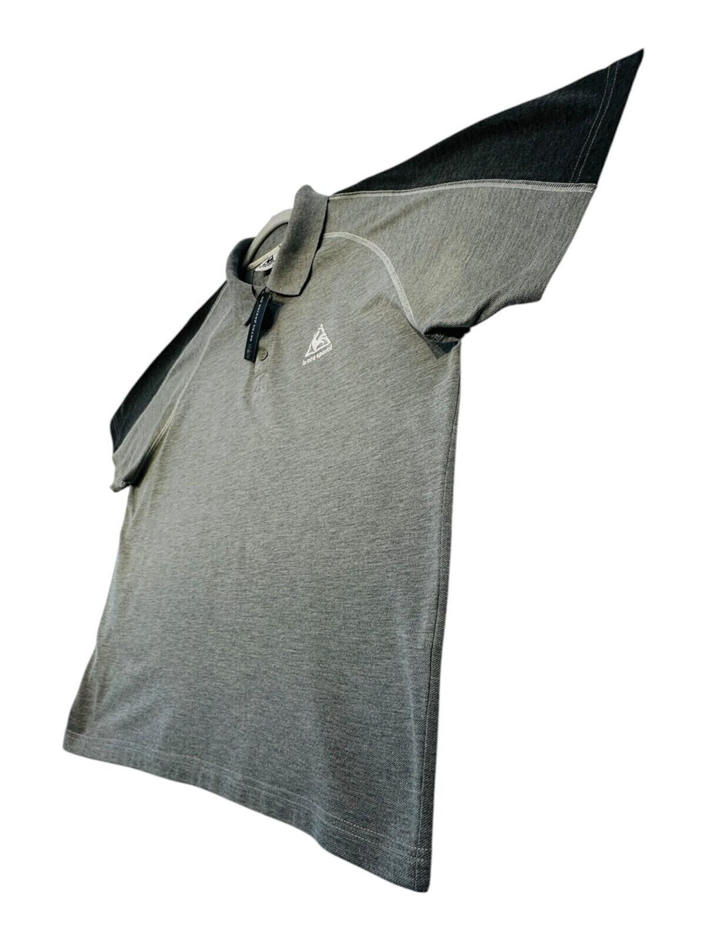 Le Coq Sportif Polo Shirt Men's UK Size XL Grey Short Sleeve
