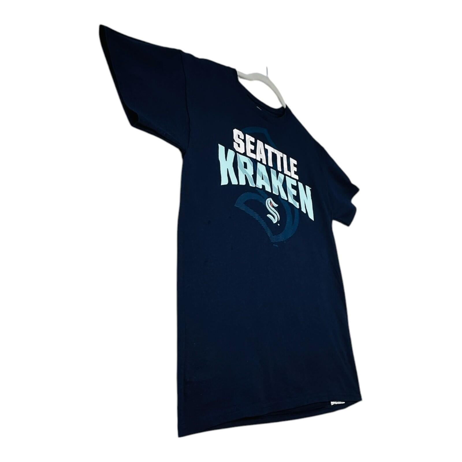 NHL Seattle Kraken T-Shirt Men's Uk Size M Blue Crew Neck