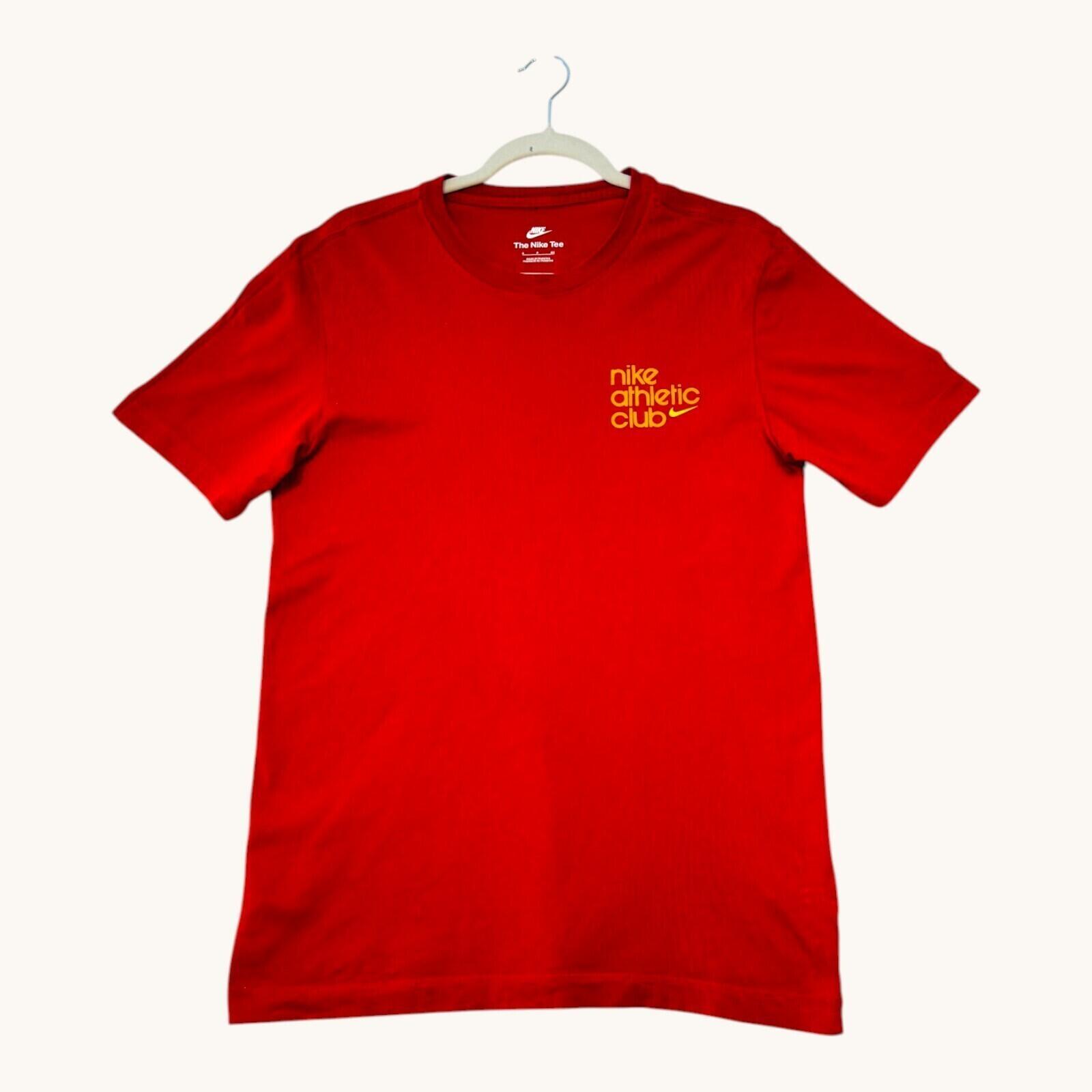 Nike Athletic Club T-Shirt Men's Uk Size S Red Graphic Print