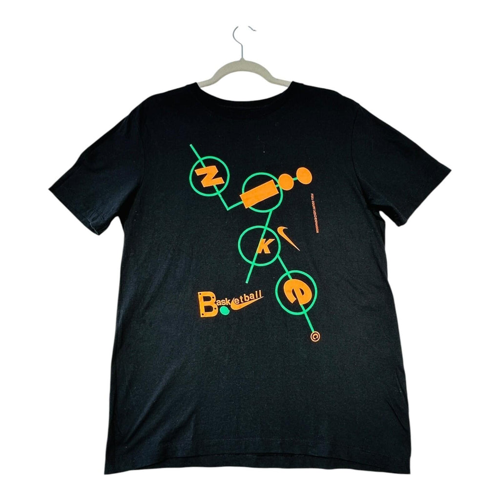 Nike Basketball T-Shirt Men's UK Size M Black Graphic Print