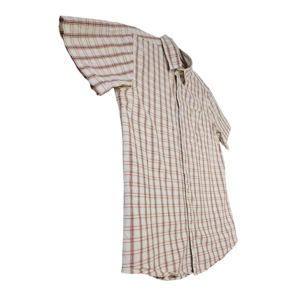 Penguin Shirt Men's UK Size L White Plaid Short Sleeve