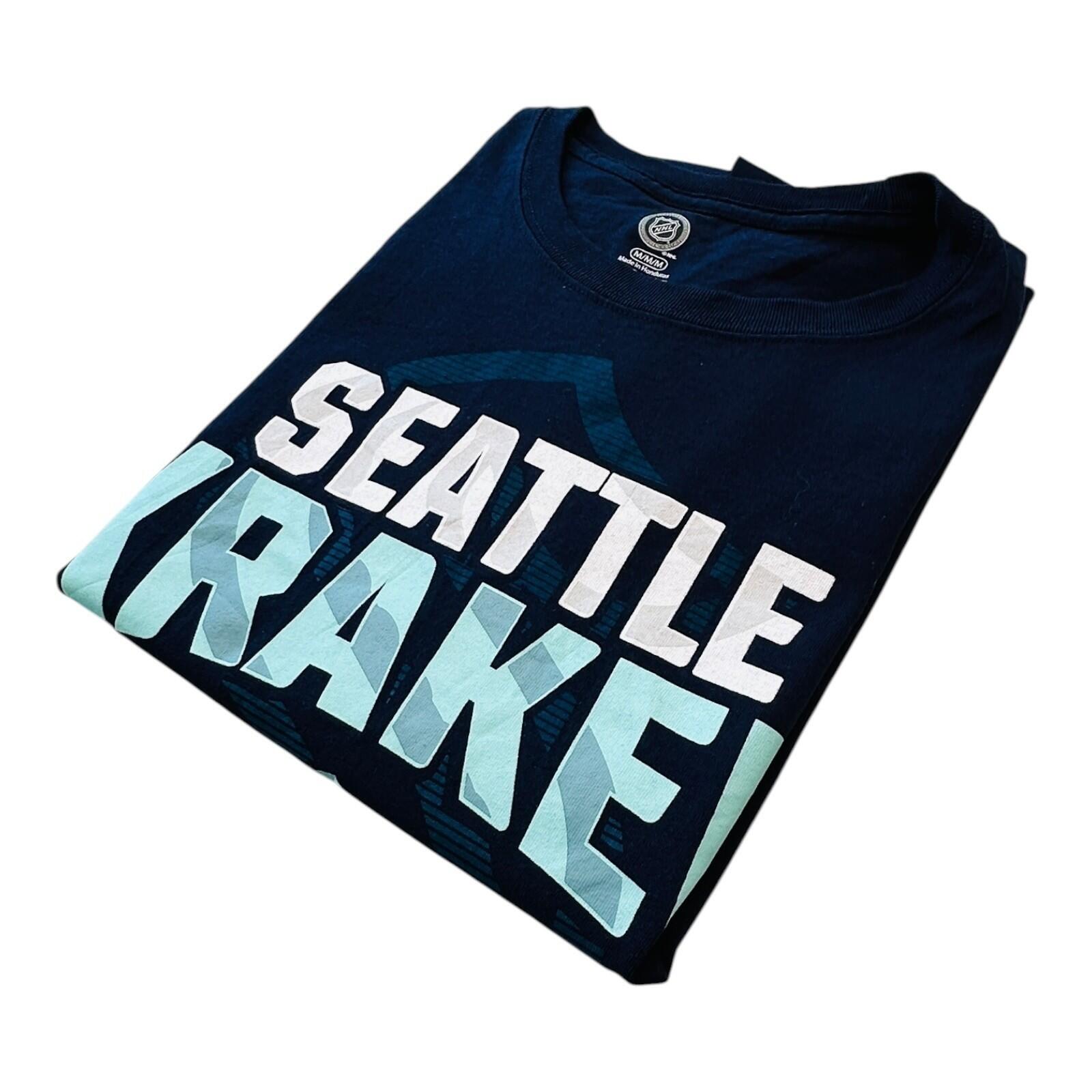 NHL Seattle Kraken T-Shirt Men's Uk Size M Blue Crew Neck