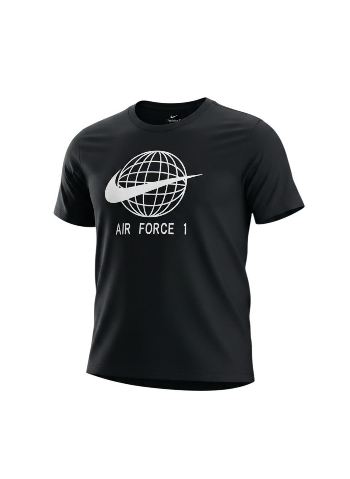 Nike Air Force 1 T-Shirt Men's UK Size L Black Graphic Print