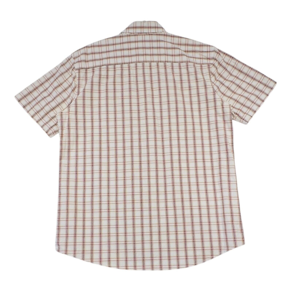 Penguin Shirt Men's UK Size L White Plaid Short Sleeve