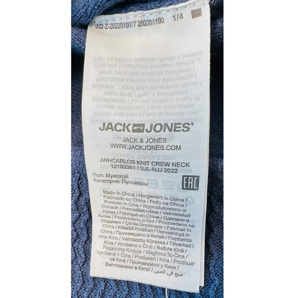 Jack & Jones Jumper Men's UK Size XL Blue Textured Knit
