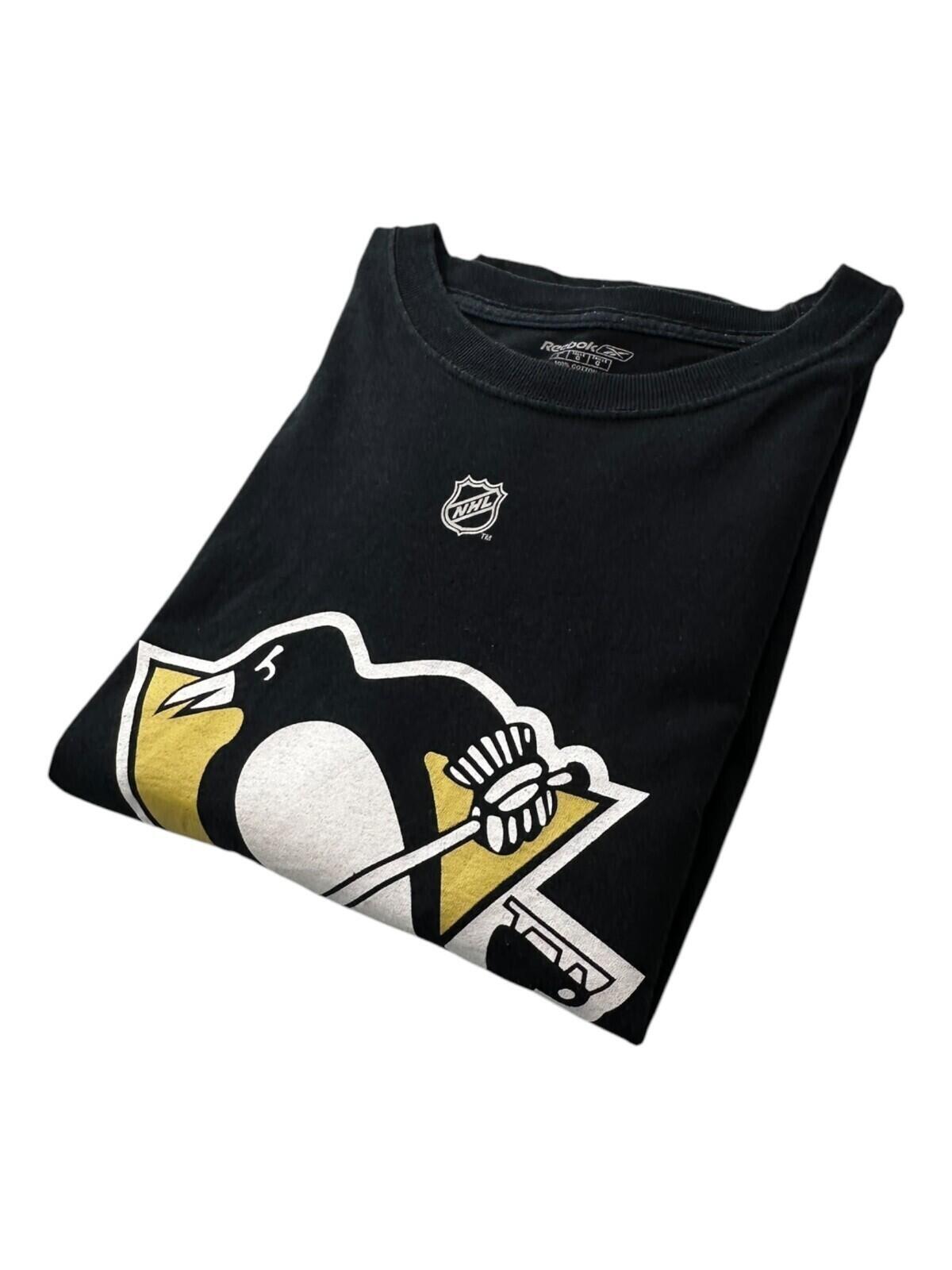 Reebok Penguin's T-Shirt Men's UK Size L Black Short Sleeve