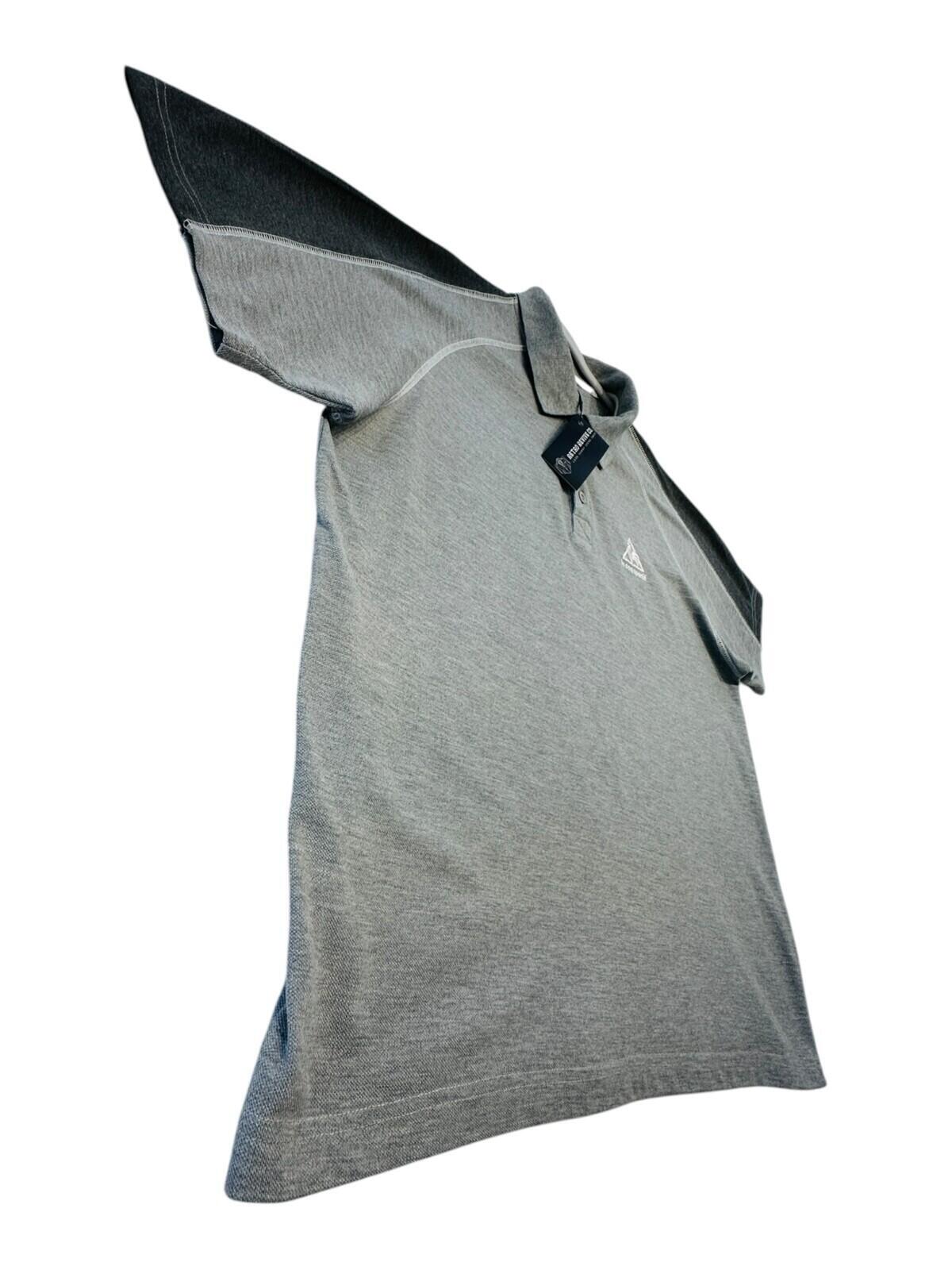Le Coq Sportif Polo Shirt Men's UK Size XL Grey Short Sleeve