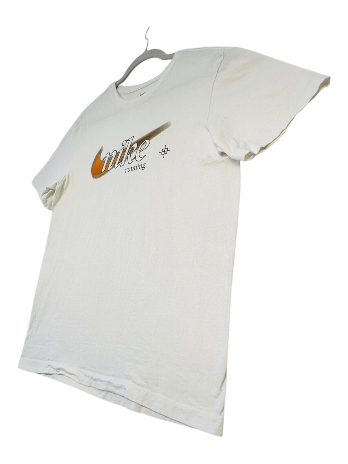 Nike Running T-Shirt Men's UK Size M White Graphic Print