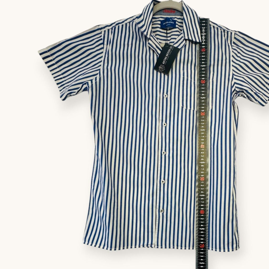 Jack & Jones Shirt Men's UK Size S White and Blue Striped
