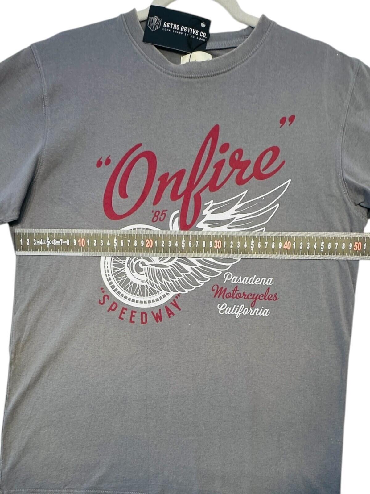 Onfire T-Shirt Men's UK Size M Grey Graphic Print