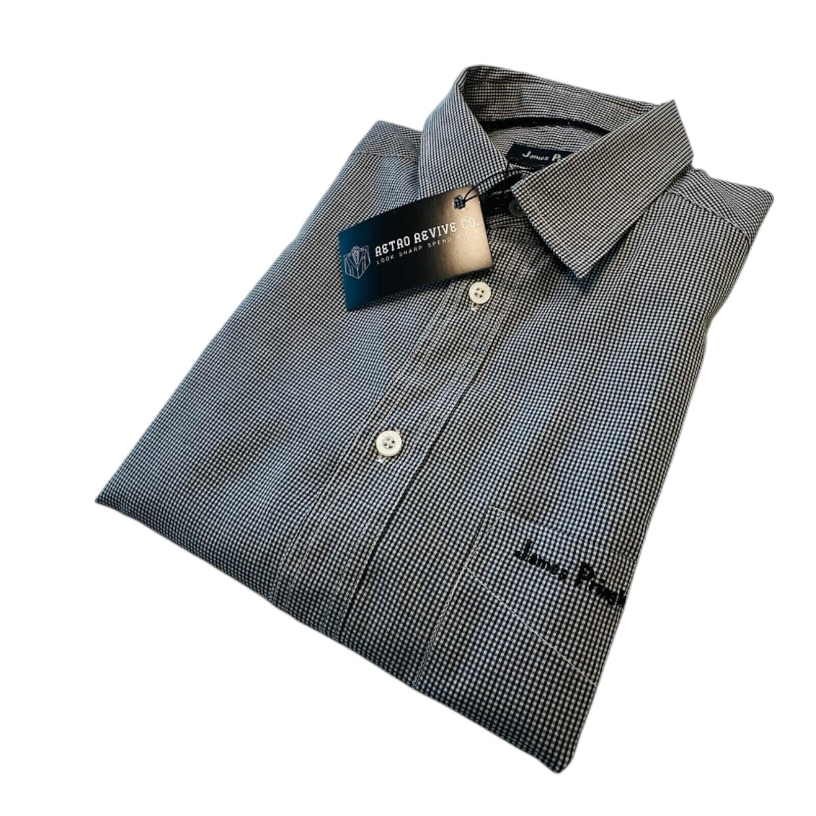James Pringle Shirt Men's UK Size M Grey Embroidered Logo