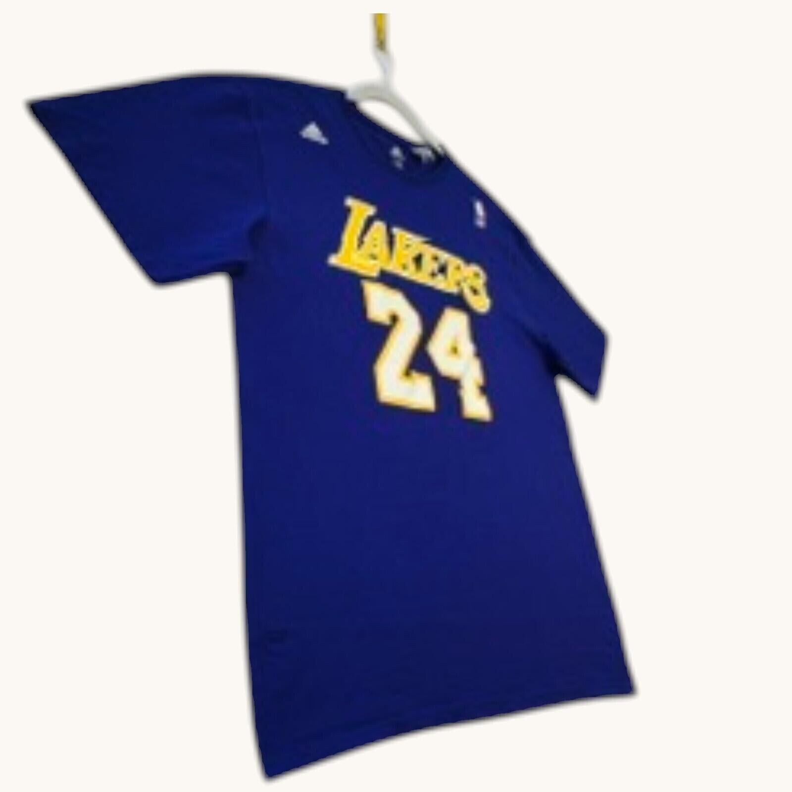 Adidas Lakers T-Shirt Men's UK Size L Purple Graphic Print