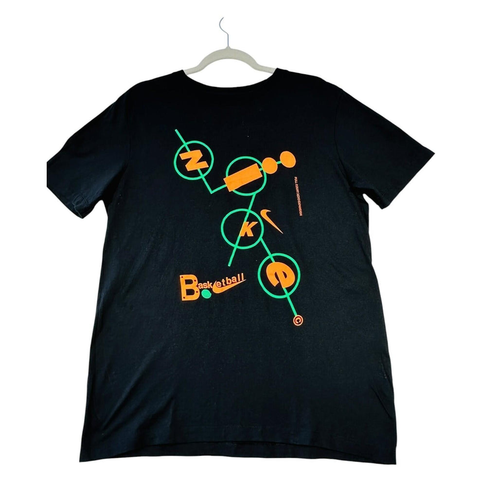 Nike Basketball T-Shirt Men's UK Size M Black Graphic Print