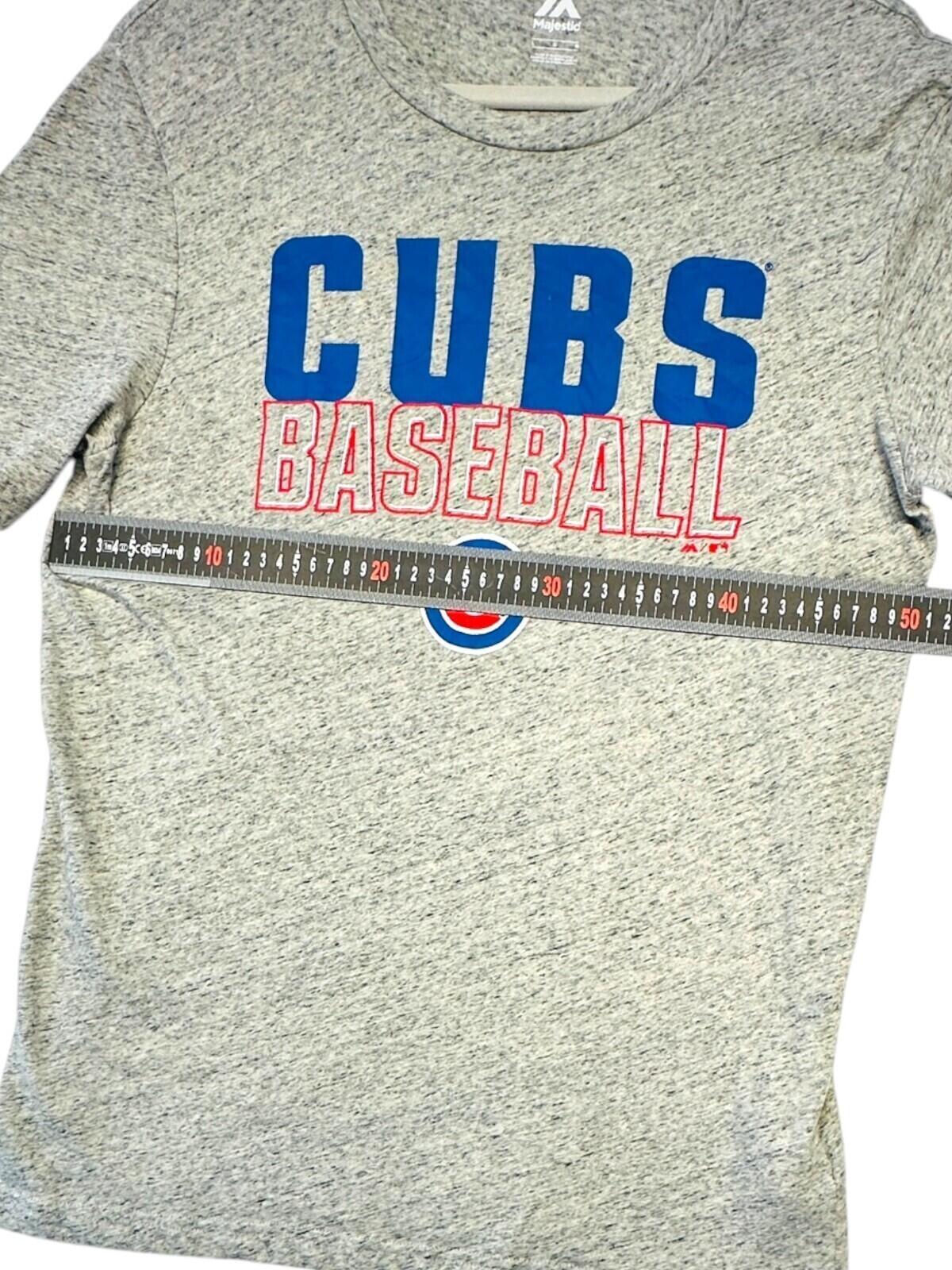 Majestic Cubs Baseball T-Shirt Men's UK Size L Grey