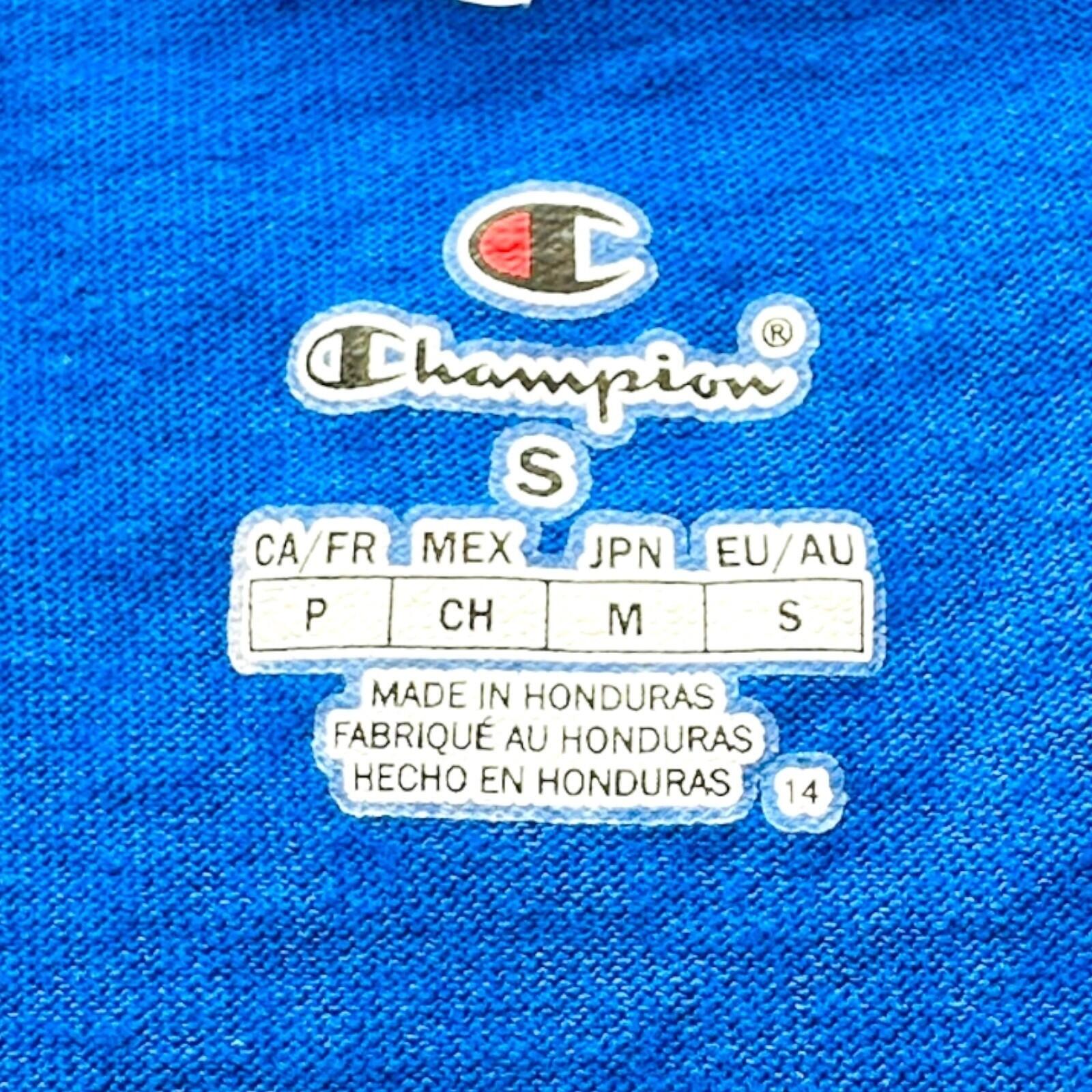 Champion Ath Dept. T-Shirt Men's UK Size S Blue Short Sleeve