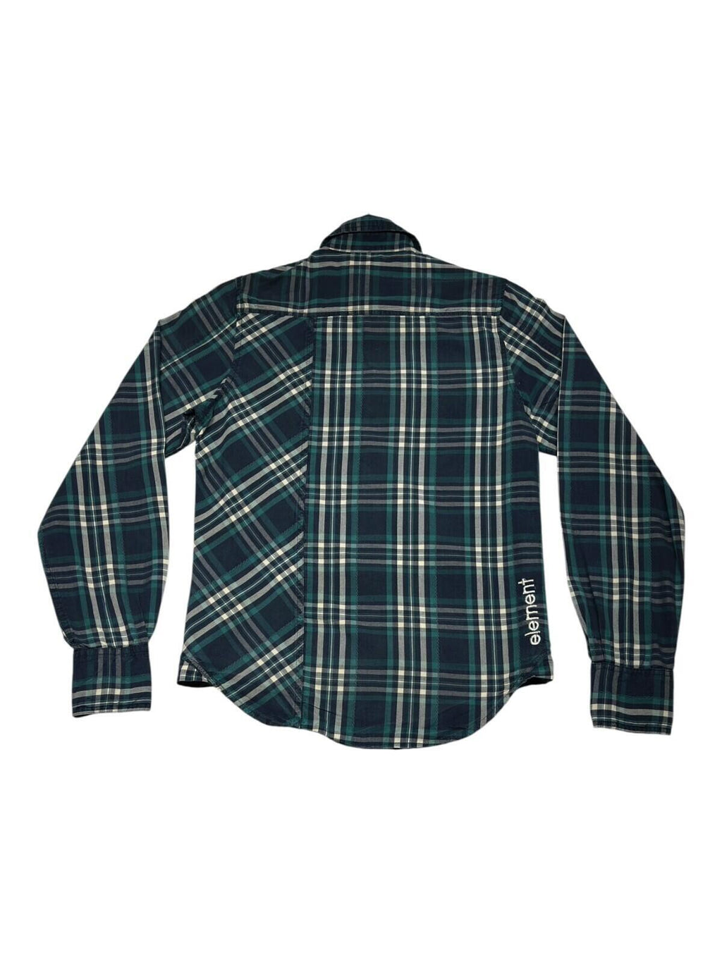 Element Shirt Men's UK Size XS Blue Plaid Pocket Embroidered