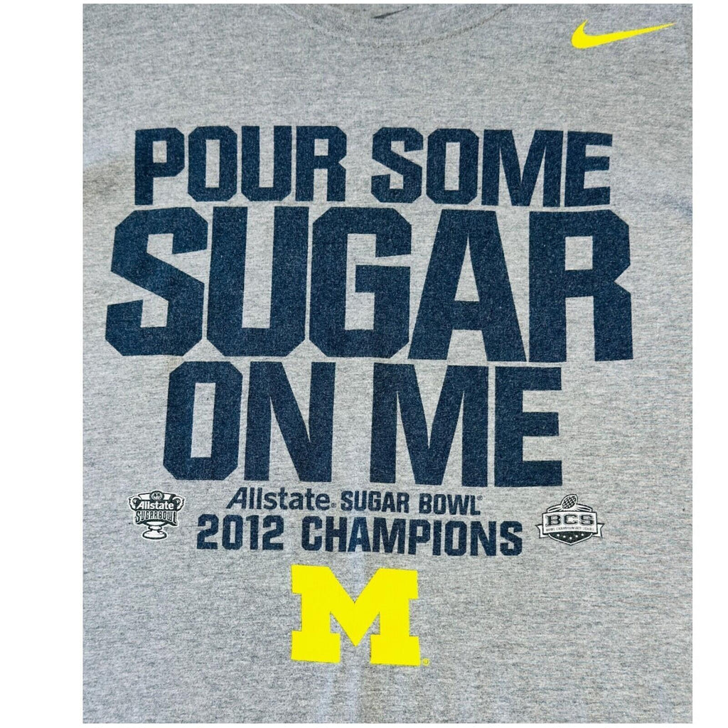 Nike Michigan Wolverines T-Shirt Men's UK Size L Grey