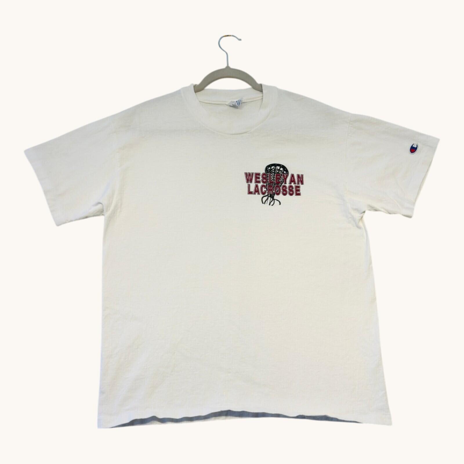 Champion Wesleyan Lacrosse T-Shirt Men's UK Size L White