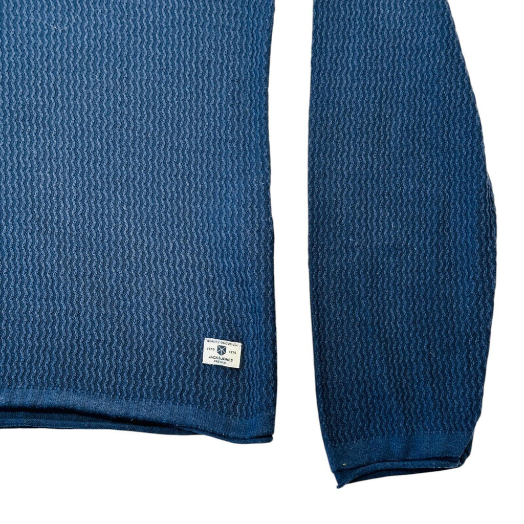 Jack & Jones Jumper Men's UK Size XL Blue Textured Knit
