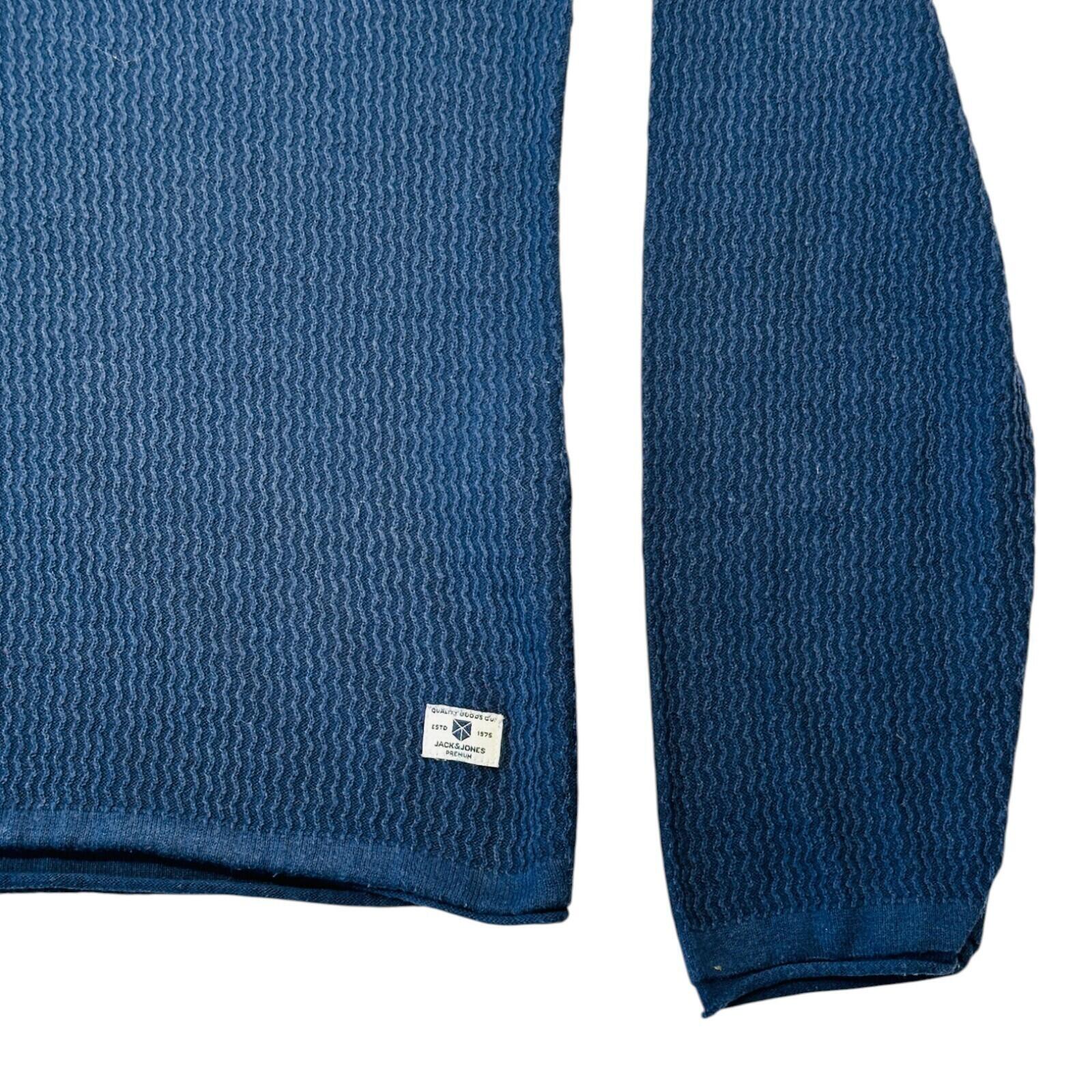 Jack & Jones Jumper Men's UK Size XL Blue Textured Knit