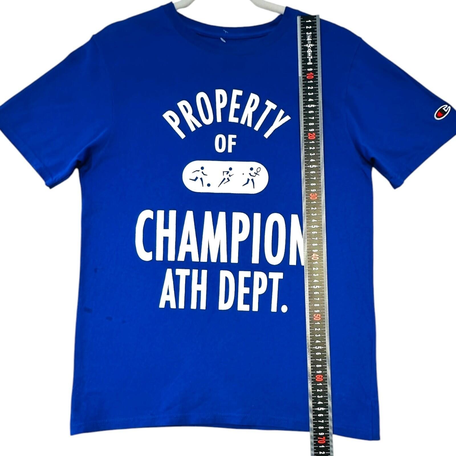 Champion Ath Dept. T-Shirt Men's UK Size S Blue Short Sleeve