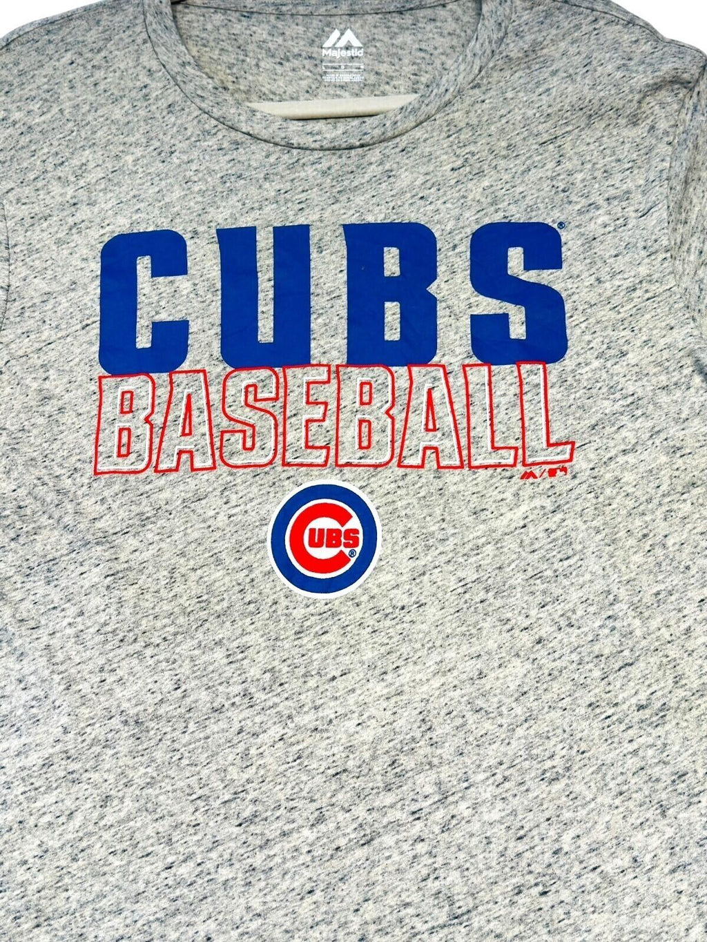 Majestic Cubs Baseball T-Shirt Men's UK Size L Grey