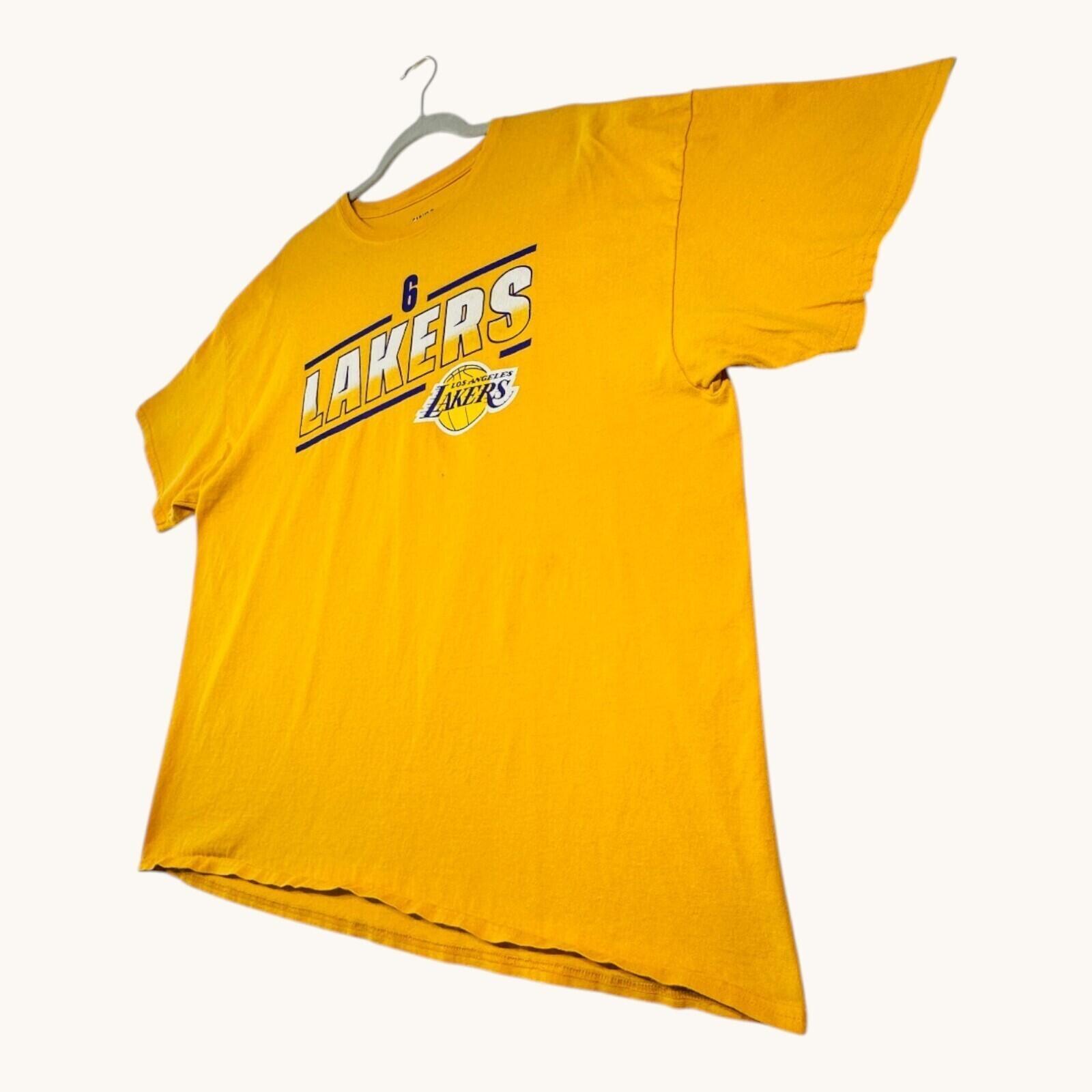 NBA LA Lakers T-Shirt Men's UK Size 2XL Yellow Crew Neck