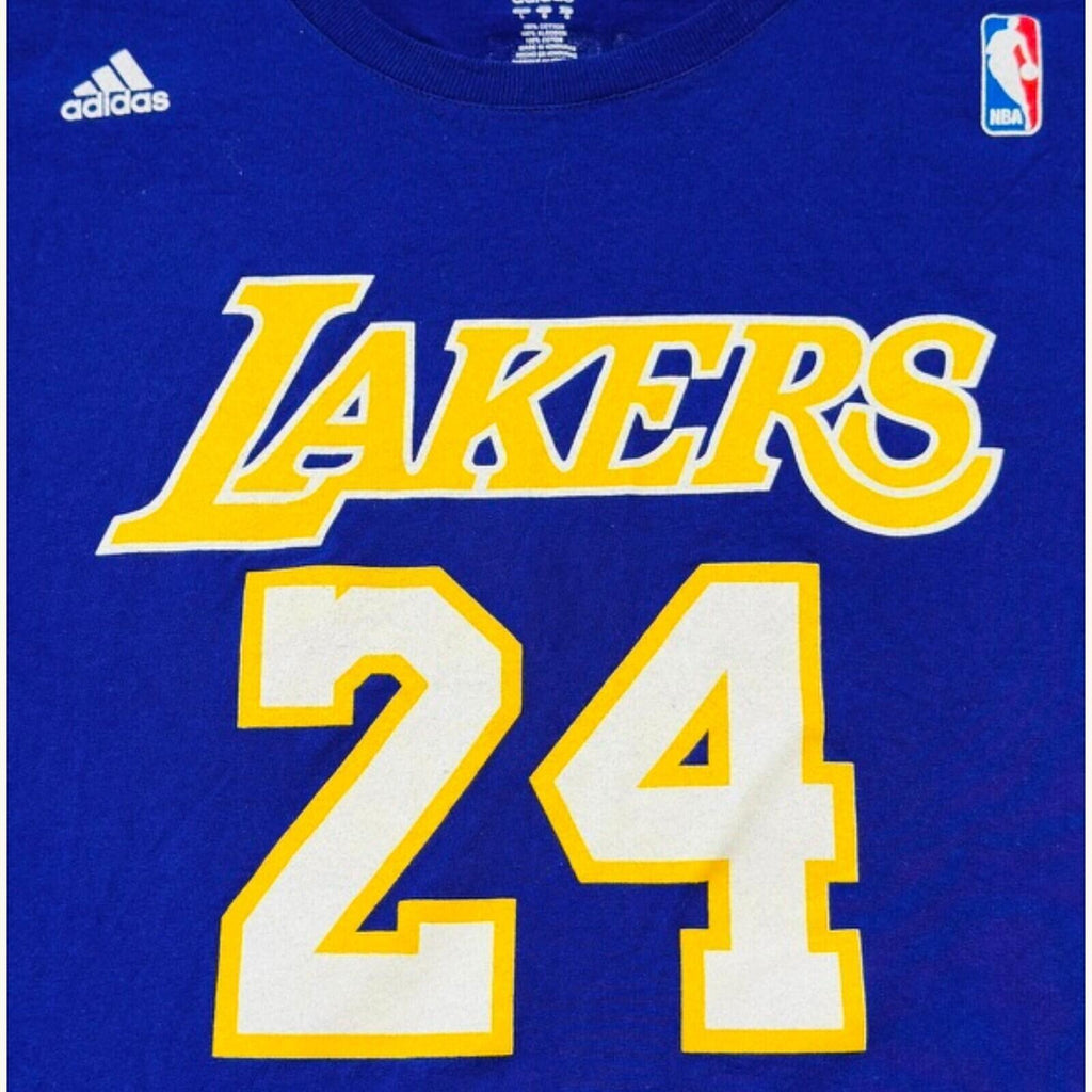 Adidas Lakers T-Shirt Men's UK Size L Purple Graphic Print
