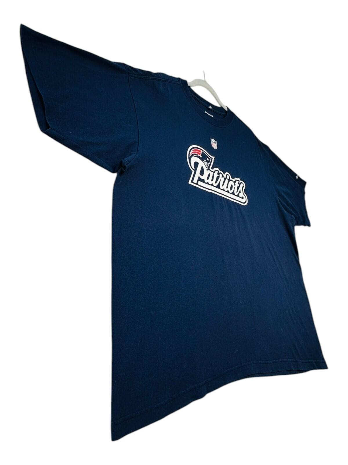 Reebok Patriots T-Shirt Men's UK Size XL Blue Short Sleeve