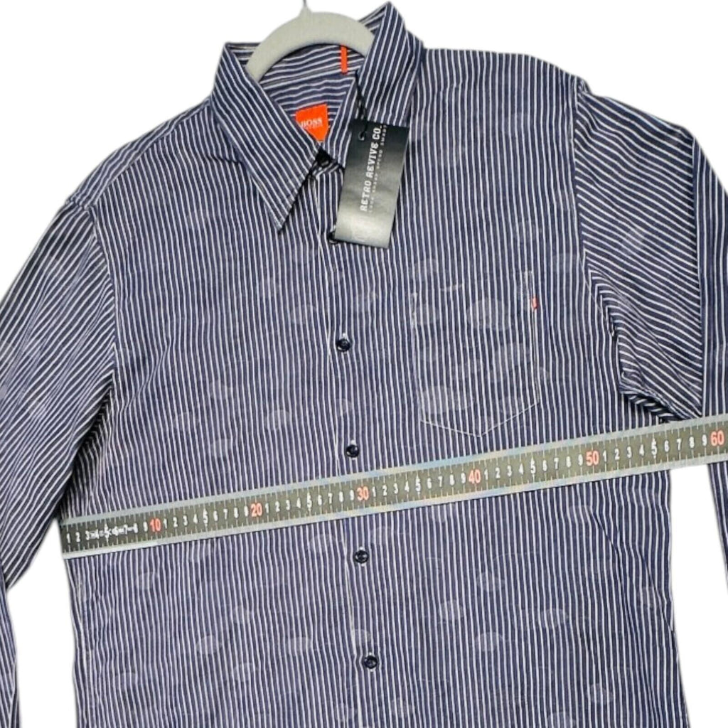 Hugo Boss Shirt Men's UK Size L Blue Stripe Designer