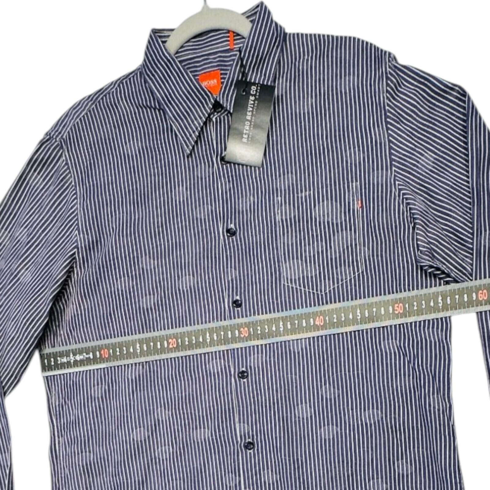Hugo Boss Shirt Men's UK Size L Blue Stripe Designer