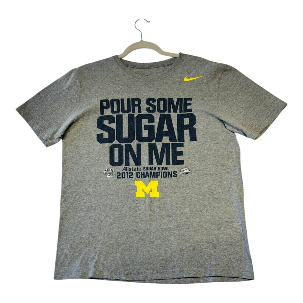 Nike Michigan Wolverines T-Shirt Men's UK Size L Grey